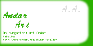 andor ari business card